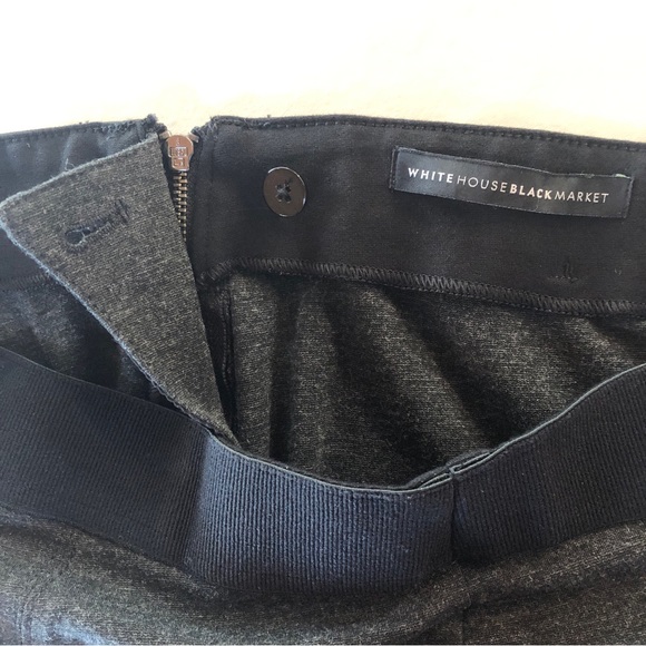 WHBM Ponte Charcoal Gray Comfort Side-Zip Ankle Pants (6) - Picture 11 of 15